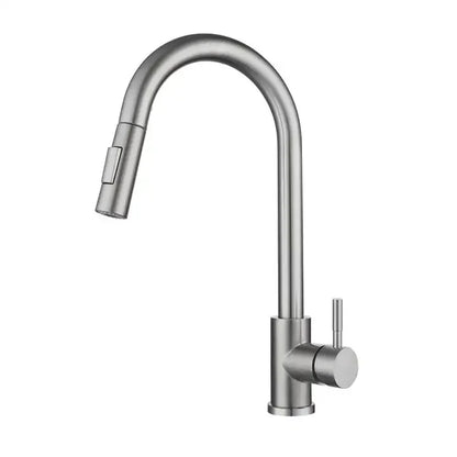 Modern Single Handle Kitchen Faucet Pull Down Sink Tap with Ceramic Valve Pull Out Sprayer - Design Hoard