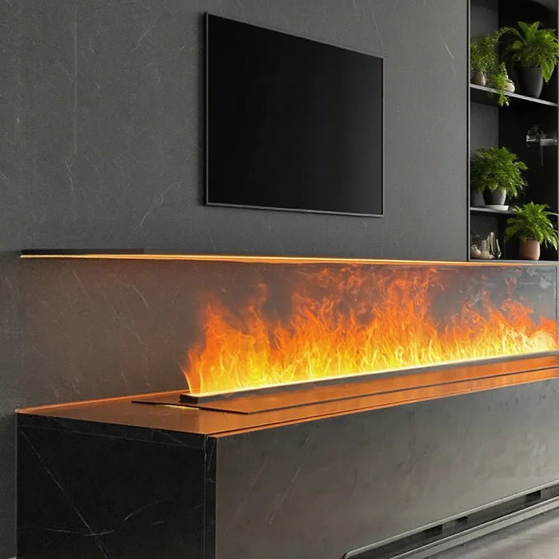 Insert 3d Decor Atomization Steam Electric Fireplace Humidifier 700mm Remote Control Black Water Vapor Flame Electric Fireplaces - Design Hoard